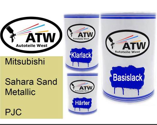 Mitsubishi, Sahara Sand Metallic, PJC: 500ml Lackdose + 500ml Klarlack + 250ml Härter - Set, von ATW Autoteile West.